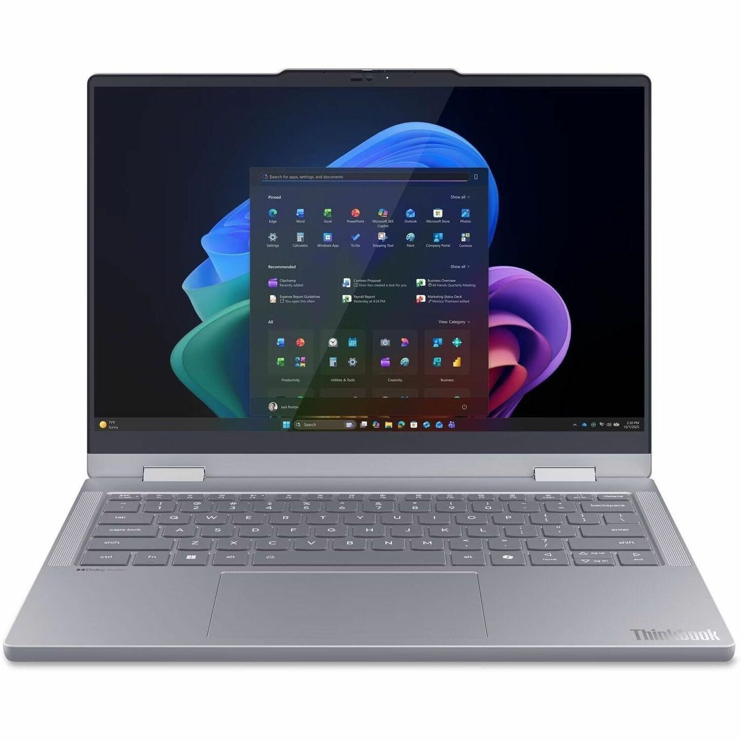 Lenovo ThinkBook 14 G6 IPL 22AR000NUS 14" Touchscreen Convertible Copilot+ PC 2 in 1 Notebook - WUXGA - 60 Hz - Intel Core Ultra 5 Series 3 325 - 16 GB - 512 GB SSD - English Keyboard - Luna Gray