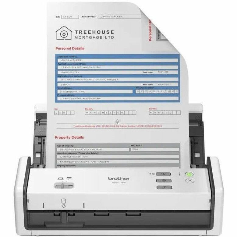 Brother ADS-1300 Sheetfed Scanner - 600 dpi Optical - White