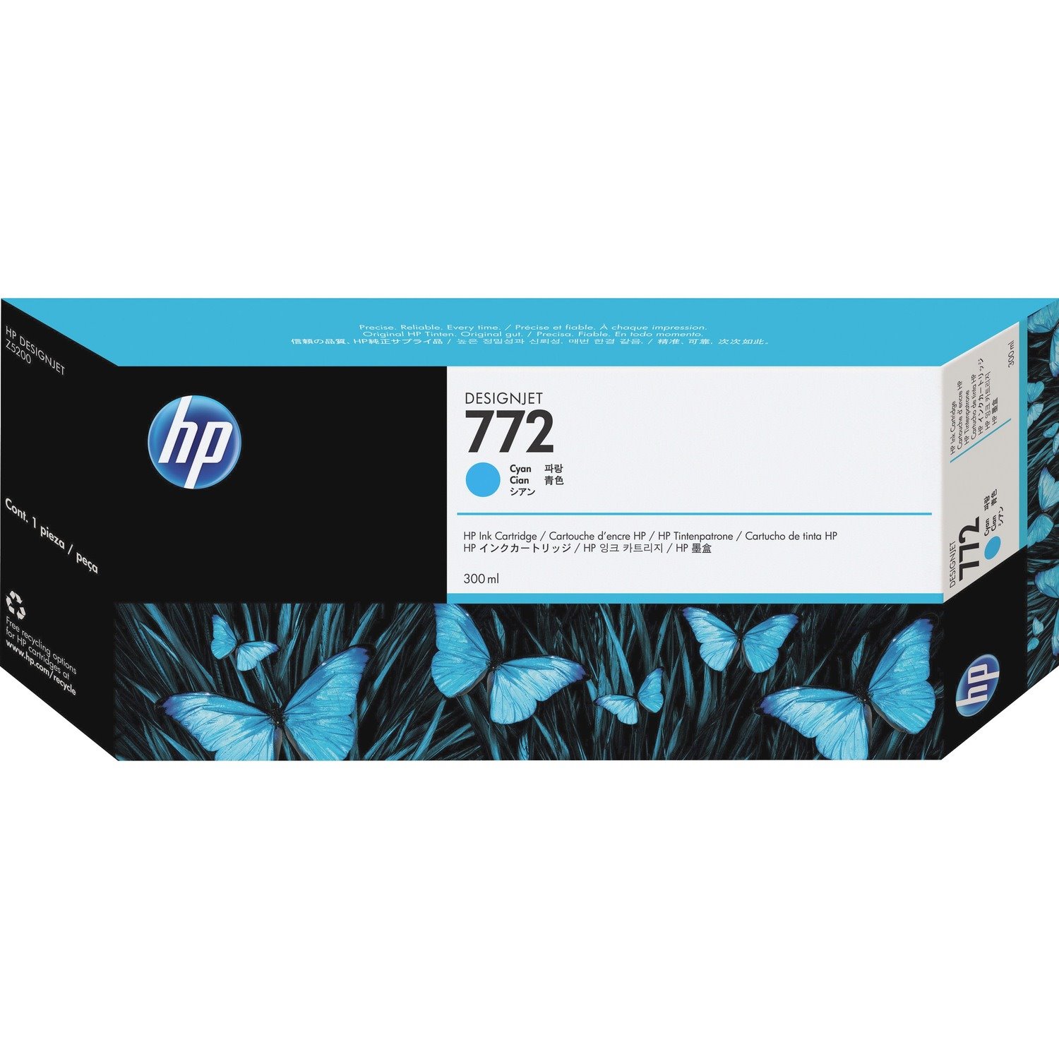 HP 772 Original Inkjet Ink Cartridge - Cyan - 1 Each