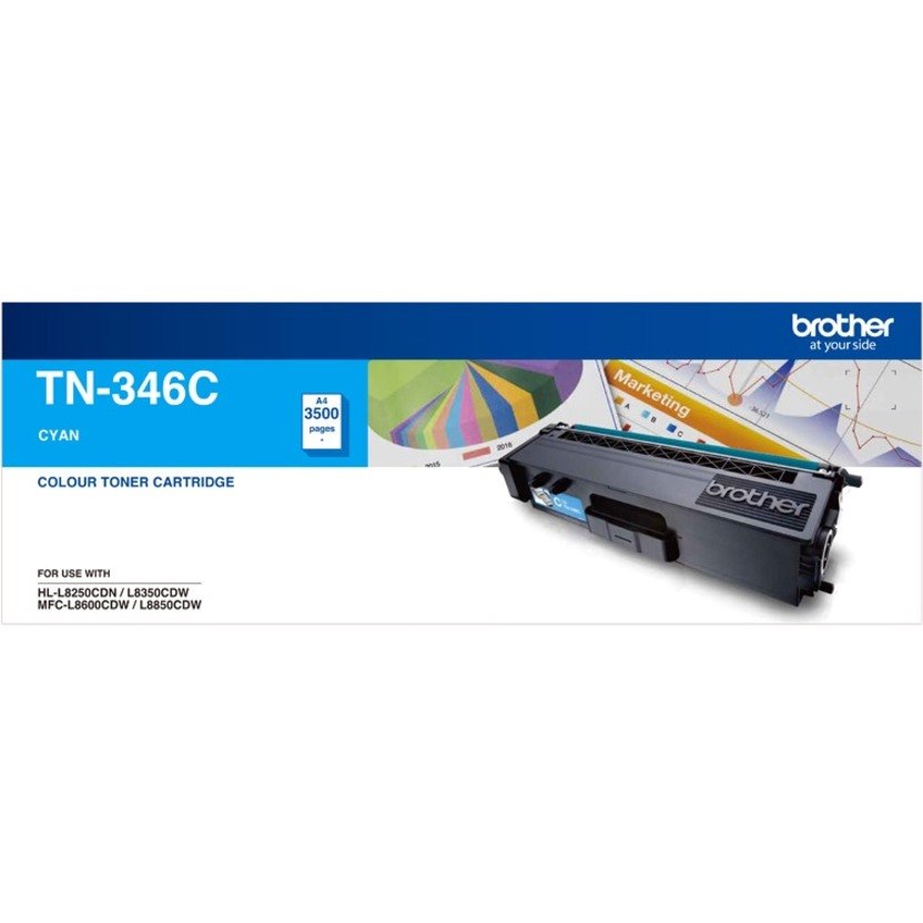 Brother TN-346C Original High Yield Laser Toner Cartridge - Cyan Pack