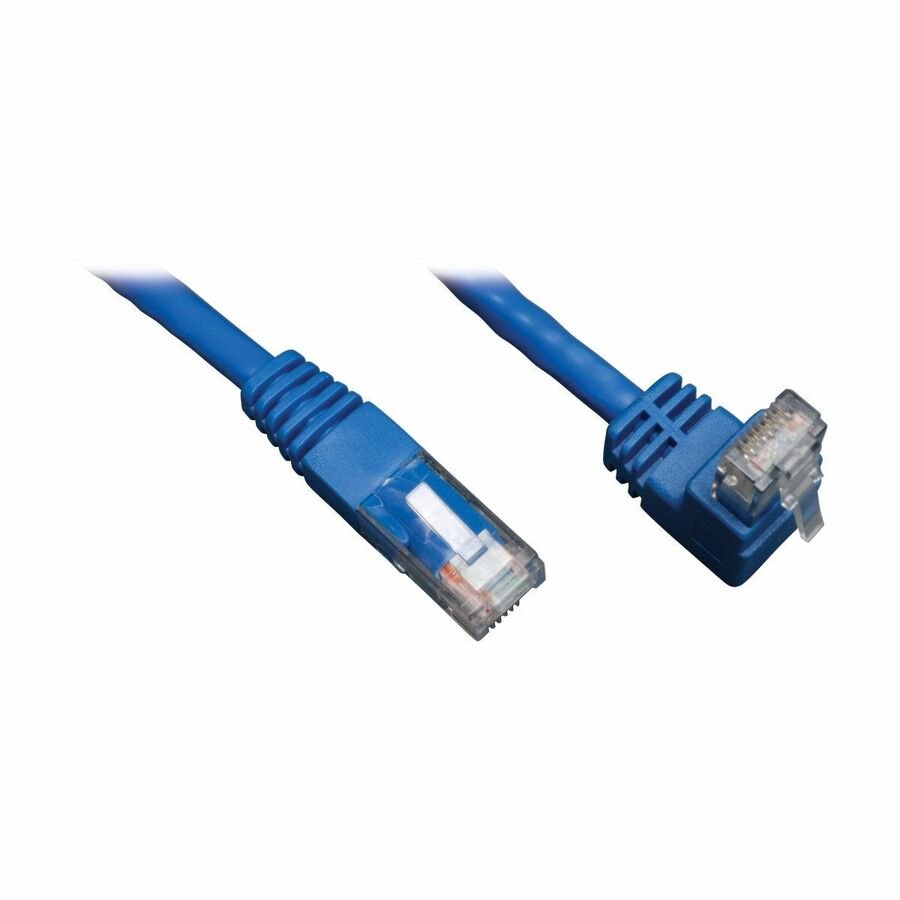 Eaton Tripp Lite Series Up-Angle Cat6 Gigabit Molded UTP Ethernet Cable (RJ45 Right-Angle Up M to RJ45 M), Blue, 3 ft. (0.91 m)