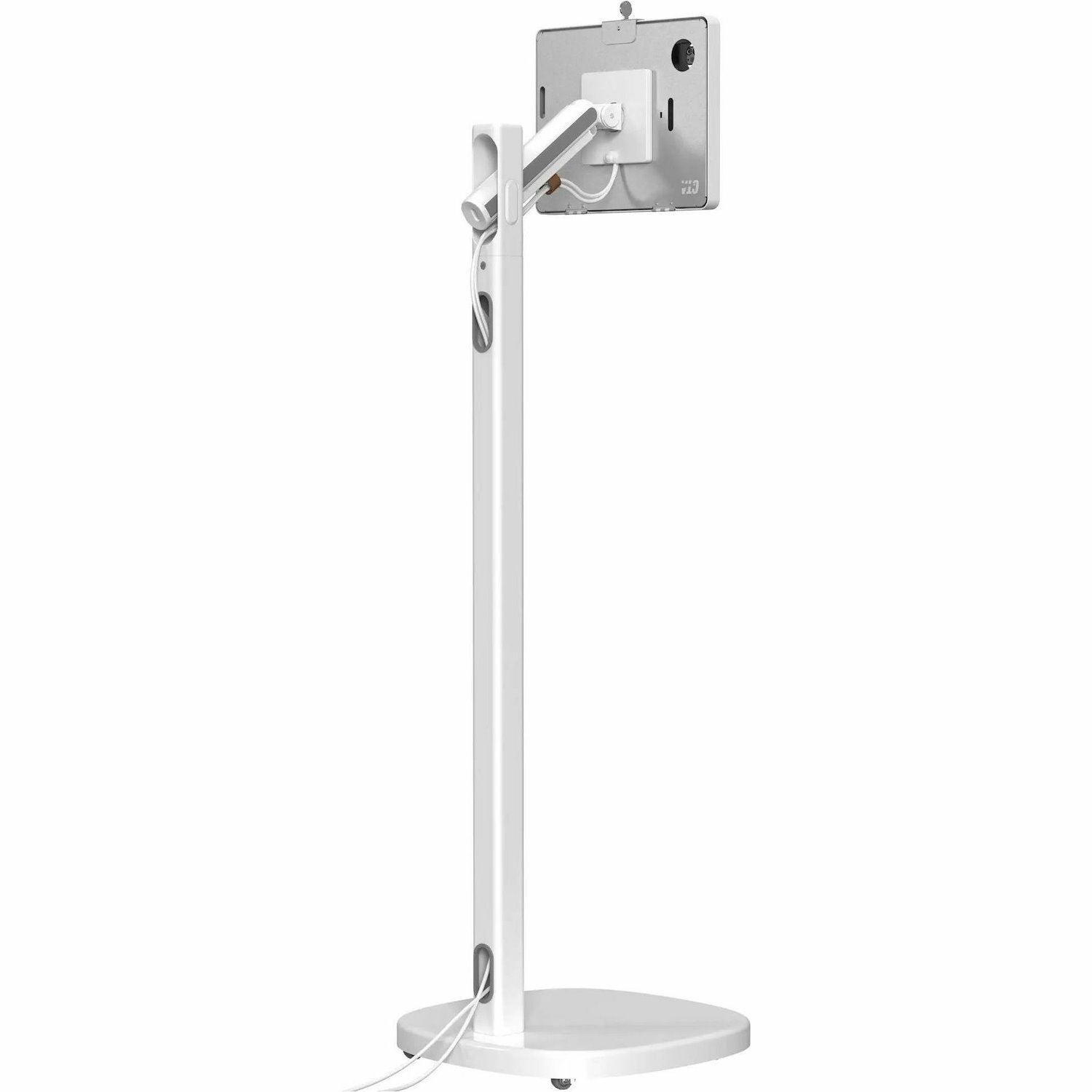CTA Digital Mobile Rolling Spring Adjustable Floor Stand with Universal Security Enclosure