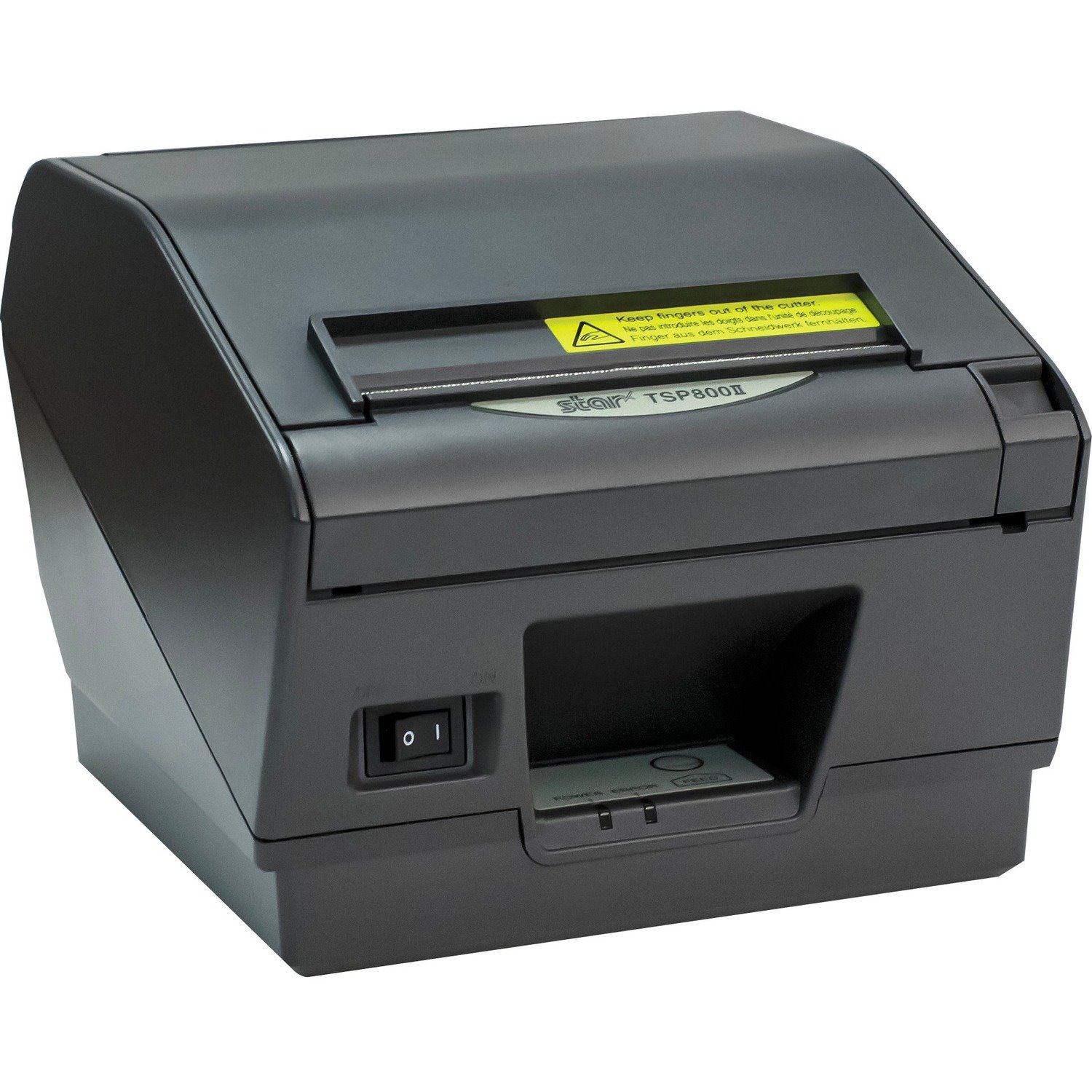 Star Micronics TSP800II Thermal Receipt and Label Printer, Ethernet, CloudPRNT, USB, Two Peripheral USB, Gray - Cutter, External Power Supply Needed, Gray