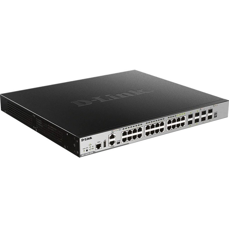 D-Link DGS-3630 DGS-3630-28PC/SI 24 Poorten Beheer mogelijk L3 switch - Gigabit Ethernet, 10Gigabit Ethernet - 10/100/1000Base-TX, 10GBase-X