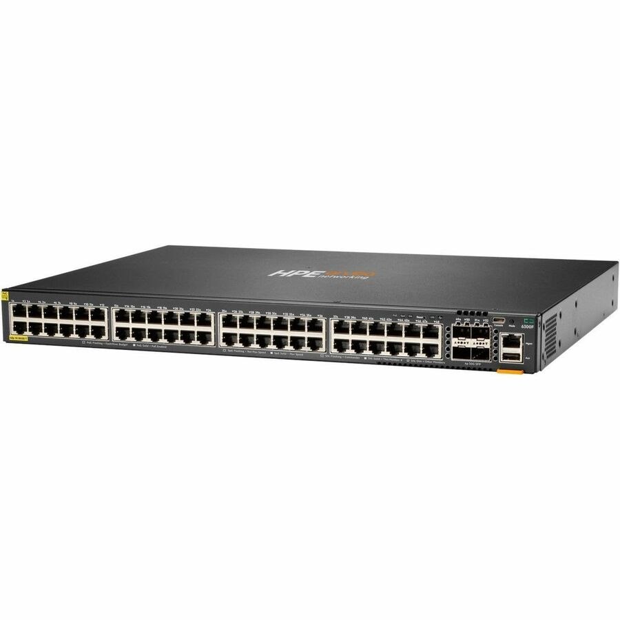 Aruba CX 6300F 48-port 1GbE Class 4 PoE and 4-port SFP56 Switch