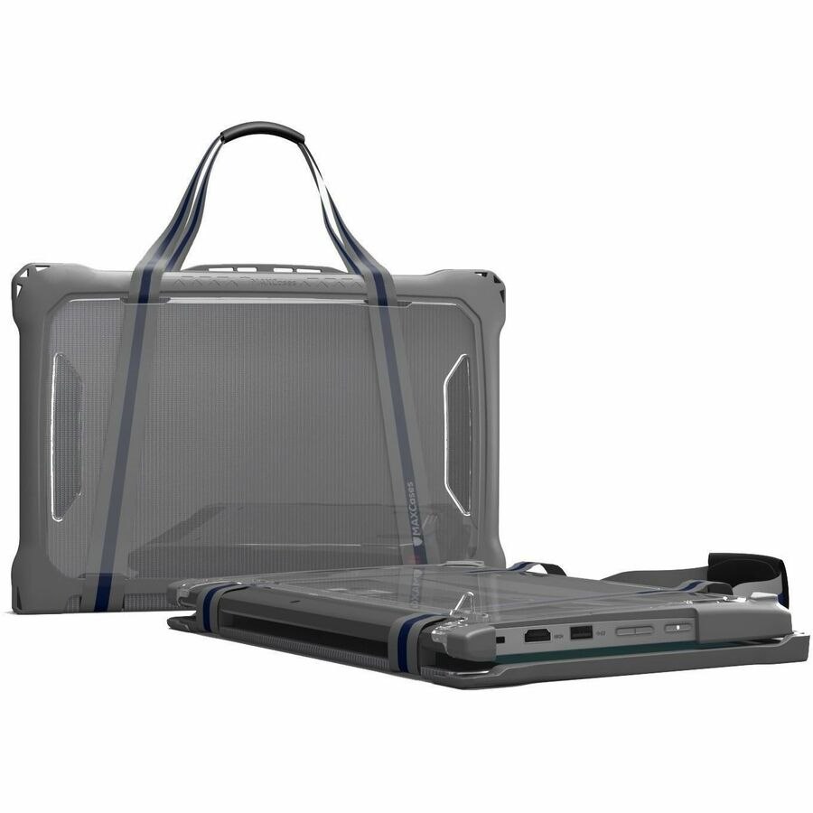 MAXCases Extreme Shell-F2 Slide Case for HP X360 G4/G3 and x360 Fortis G3 11.6" (Grey/Clear)