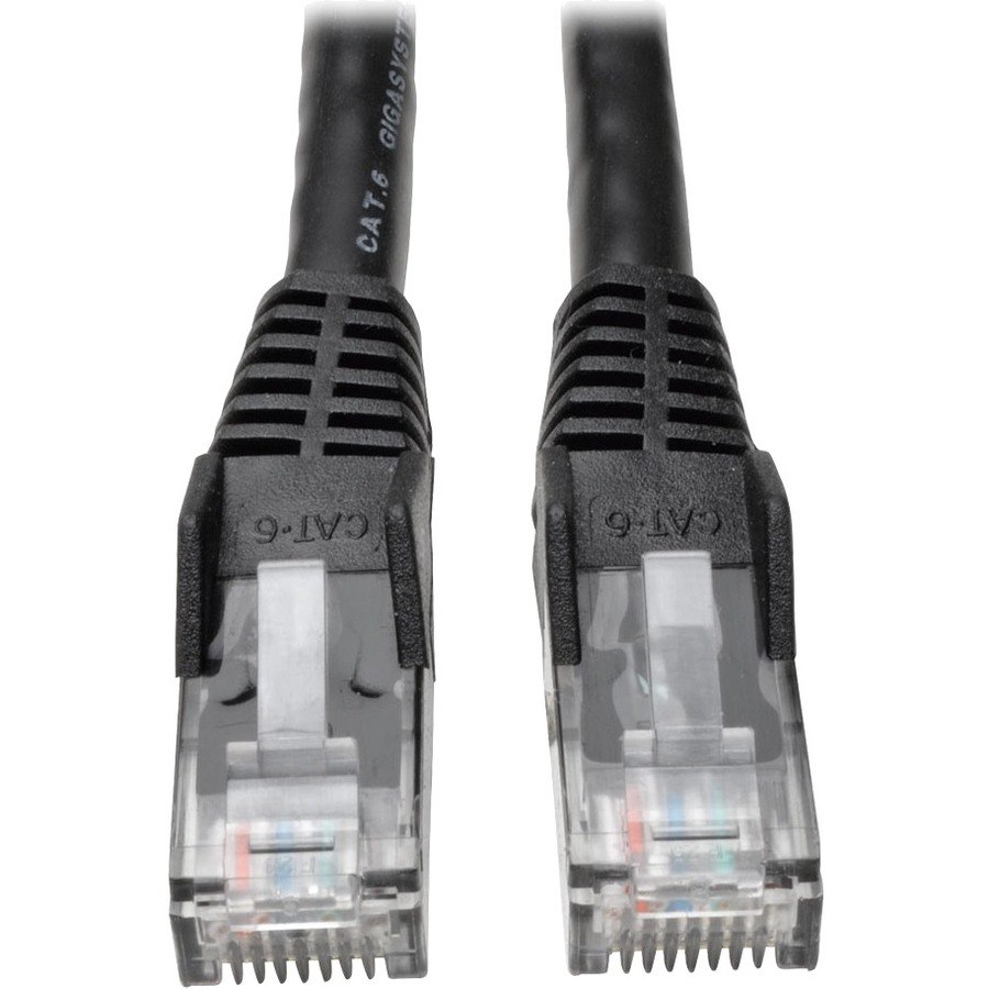 Eaton Tripp Lite Series Cat6 Gigabit Snagless Molded (UTP) Ethernet Cable (RJ45 M/M), PoE, Black, 8 ft. (2.43 m)