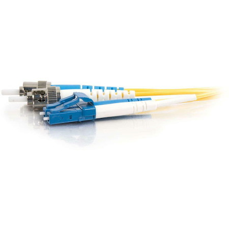 C2G-3m LC-ST 9/125 OS1 Duplex Singlemode Fiber Optic Cable (TAA Compliant) - Yellow