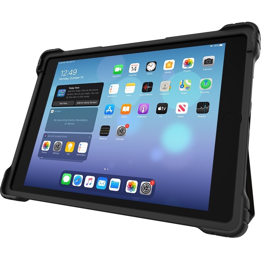 Gumdrop Hideaway Folio Rugged Carrying Case (Folio) for 10.2" iPad (8th Generation), iPad (7th Generation) Tablet - Black