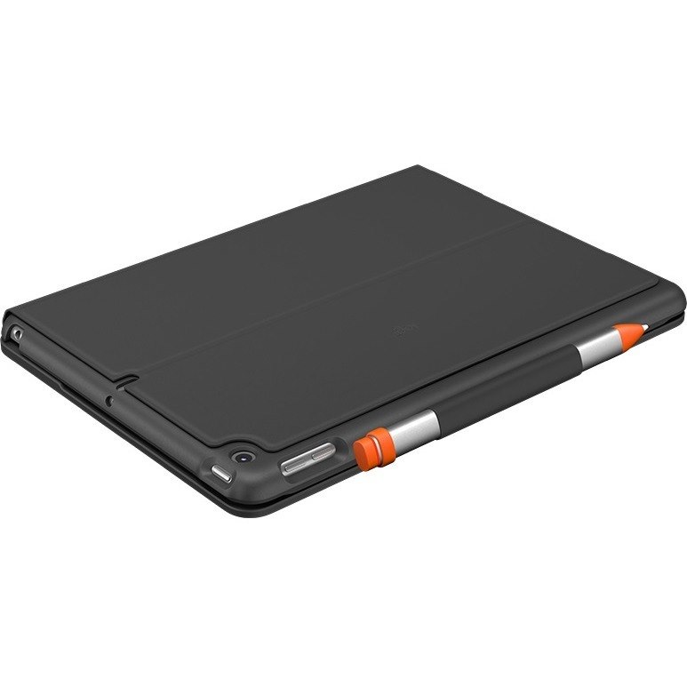 Logitech Slim Folio Keyboard/Cover Case (Folio) iPad (7th Generation) Tablet - Graphite