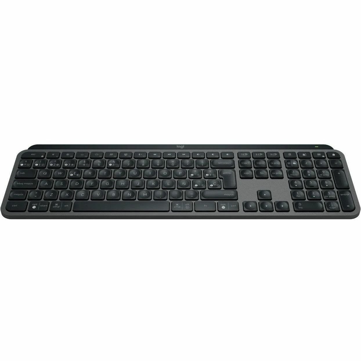 Logitech MX Keys S Keyboard - Wireless Connectivity - USB Interface - Spanish - QWERTY Layout - Graphite