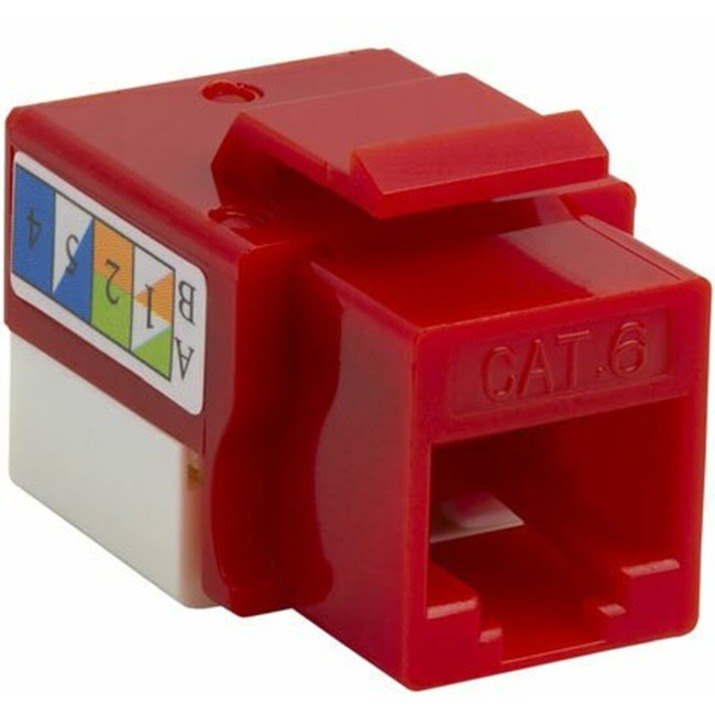 4XEM 10 pack Cat6 RJ45 Keystone Jack UTP 110-Type (Red)