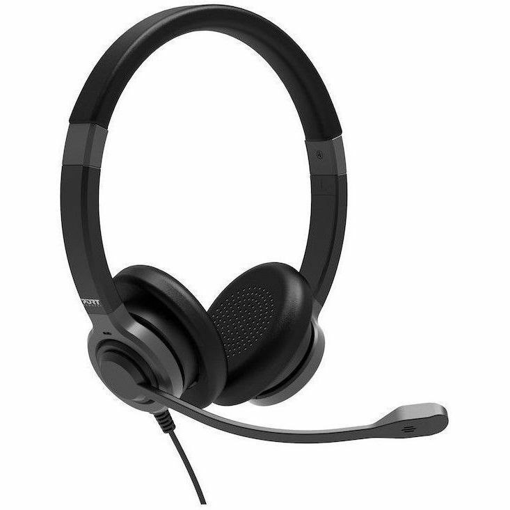 Port Connect PRO ON'R 300 Wired Over-the-head, On-ear Stereo Headset - Black