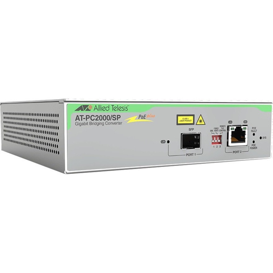 Allied Telesis PoE+ to SFP Switching Media Converter