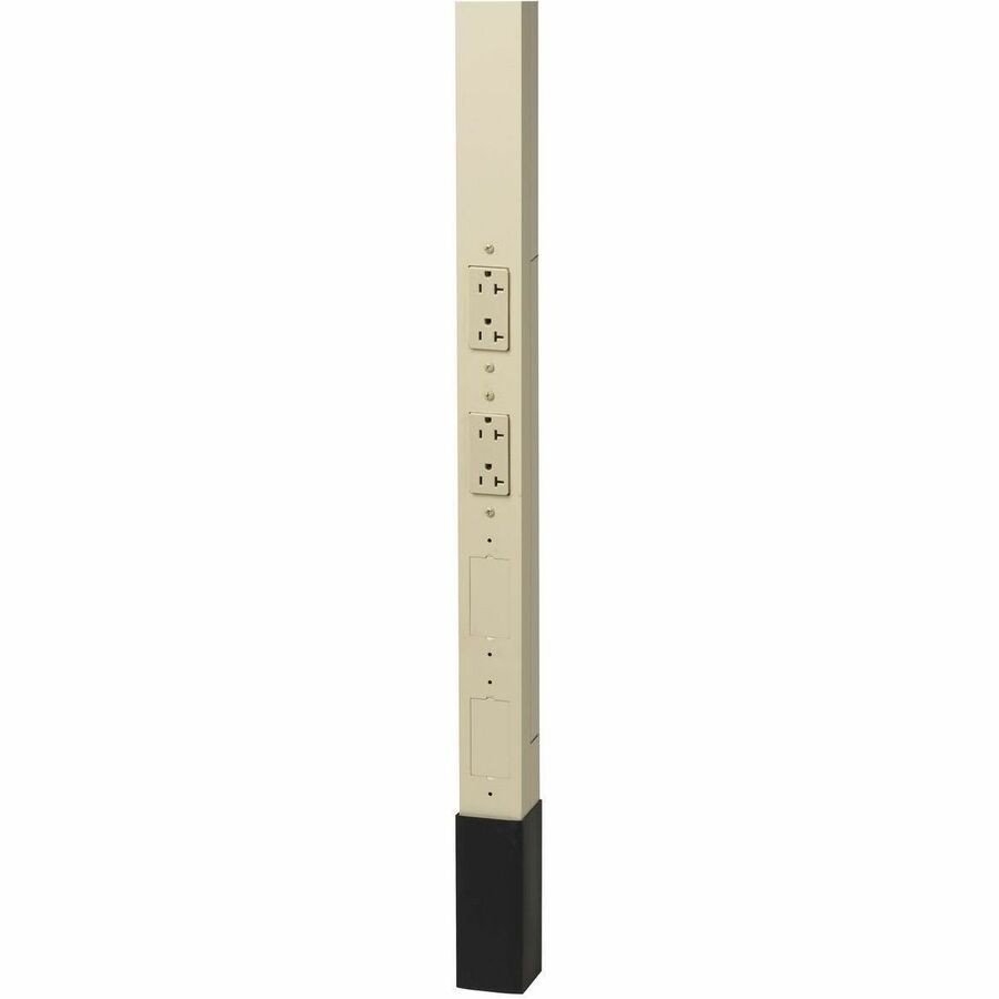 Hubbell Premise Wiring Aluminum Service Poles, 12'2" , 2) Duplex, Ivory