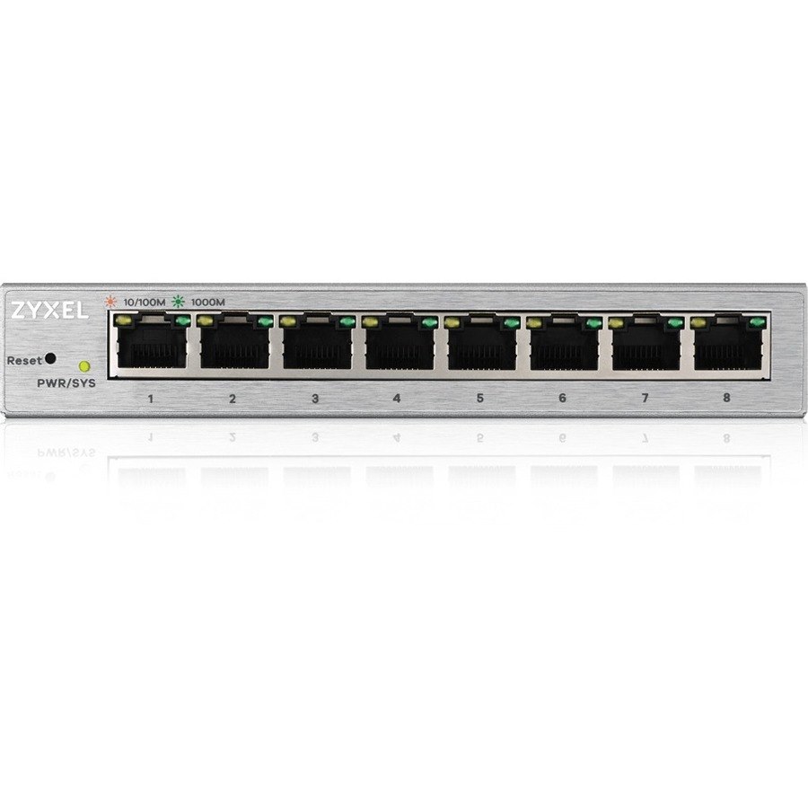 Zyxel 8-Port Gigabit Ethernet Web Managed Switch | VLAN Support | Sturdy Metal Case | Desktop or Wall-Mount | Fanless |Lifetime Warranty | QoS | Ethernet Splitter | GS1200-8