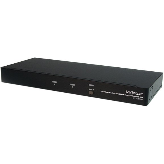 StarTech.com 2-Port Quad Monitor Dual-Link DVI USB KVM Switch with Audio & Hub