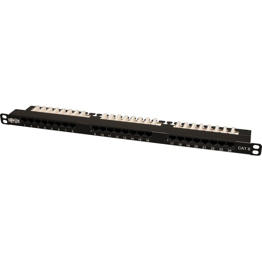 Eaton Tripp Lite Series 24-Port 0.5U Rack-Mount Cat6/Cat5 110 Patch Panel 568B, RJ45 Ethernet, TAA