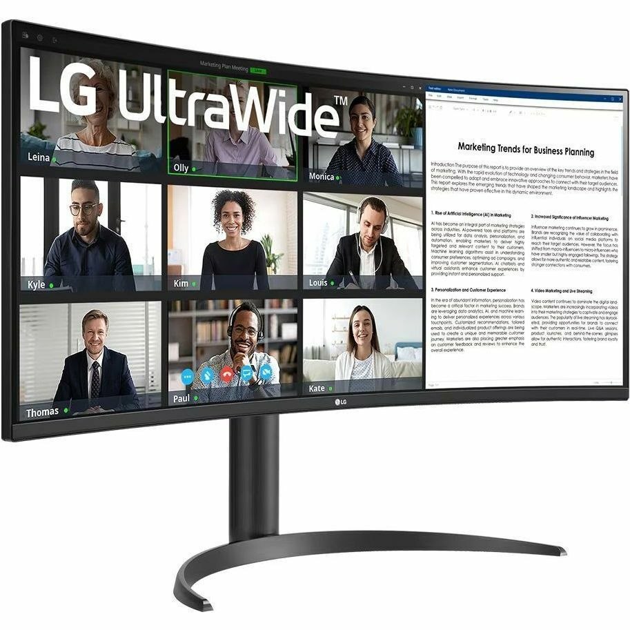 LG Ultrawide 34BR55QC-B 34" Class WQHD Curved Screen LCD Monitor - 21:9 - Textured Black