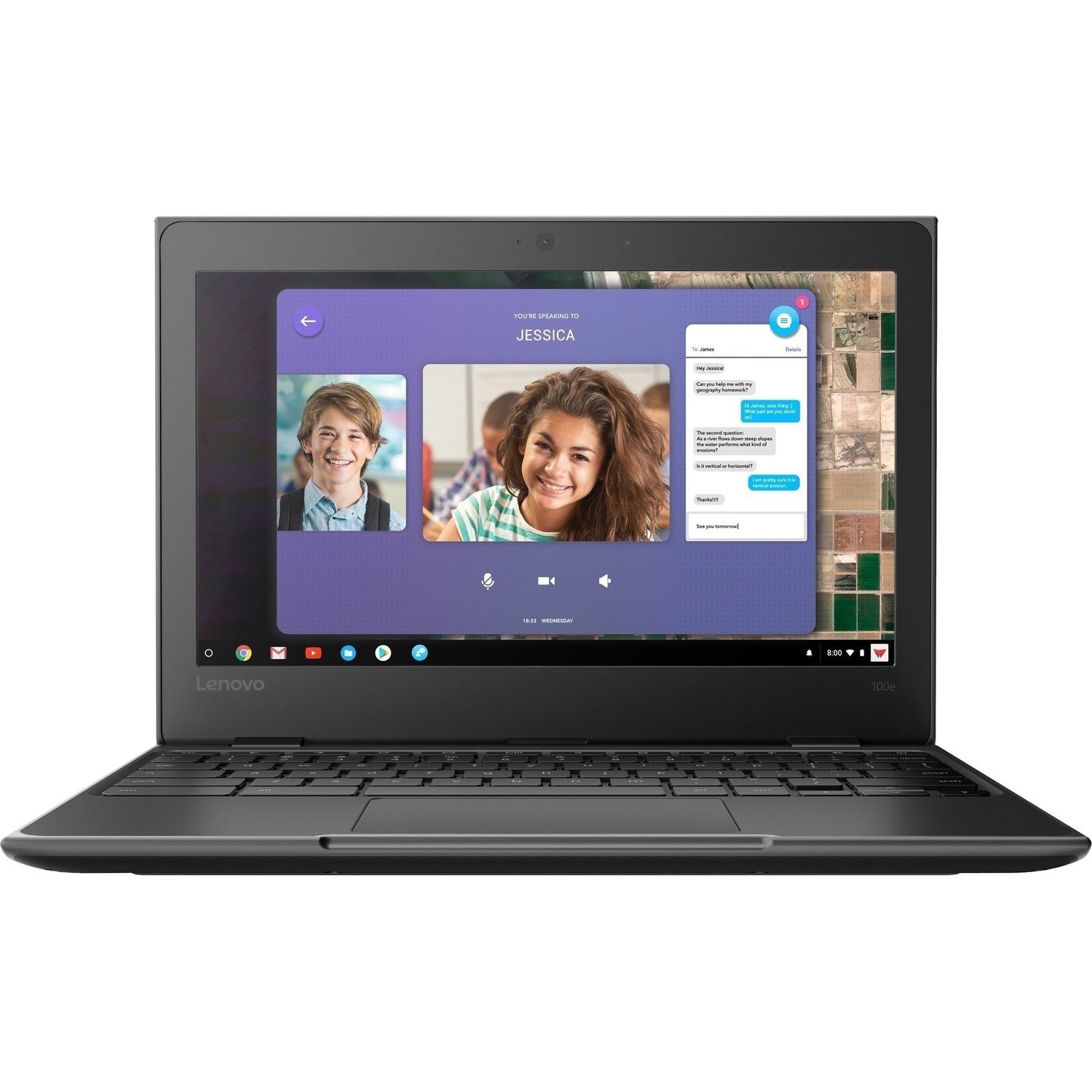 Lenovo 100e Chromebook 2nd Gen 82CD000WCF 11.6" (294.64 mm) Chromebook - HD - AMD A-Series A4-9120C - 4 GB - 32 GB Flash Memory - French Keyboard - Black