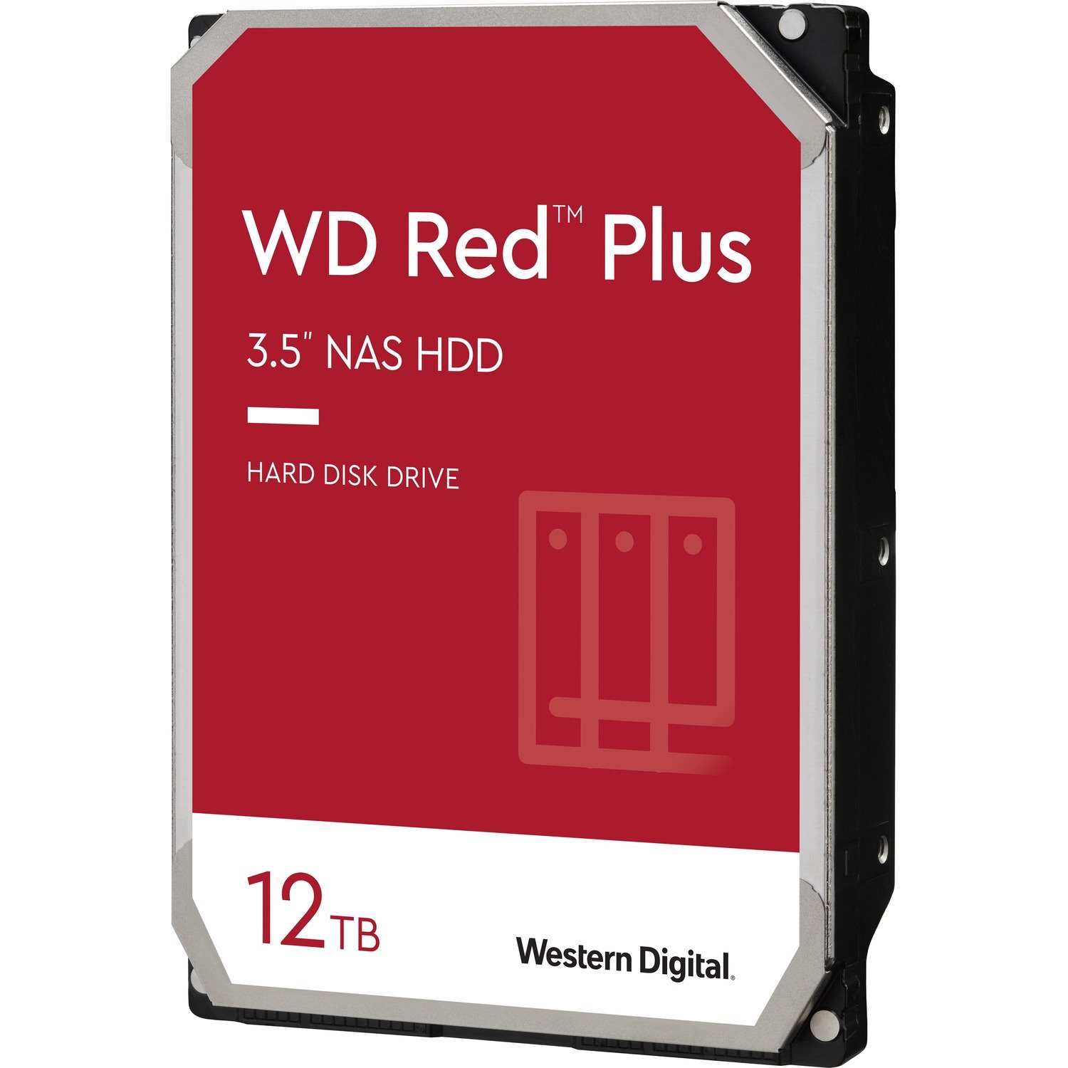 Western Digital Red Plus WD120EFBX 12 TB Hard Drive - 3.5" Internal - SATA (SATA/600) - Conventional Magnetic Recording (CMR) Method