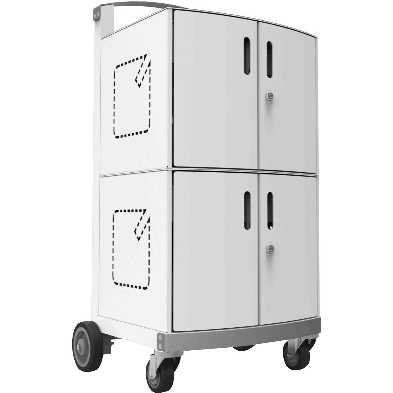 Compulocks CartiPad Duo Tablet / Laptop Charging Rolling Cart 32 Devices UK Power Plug