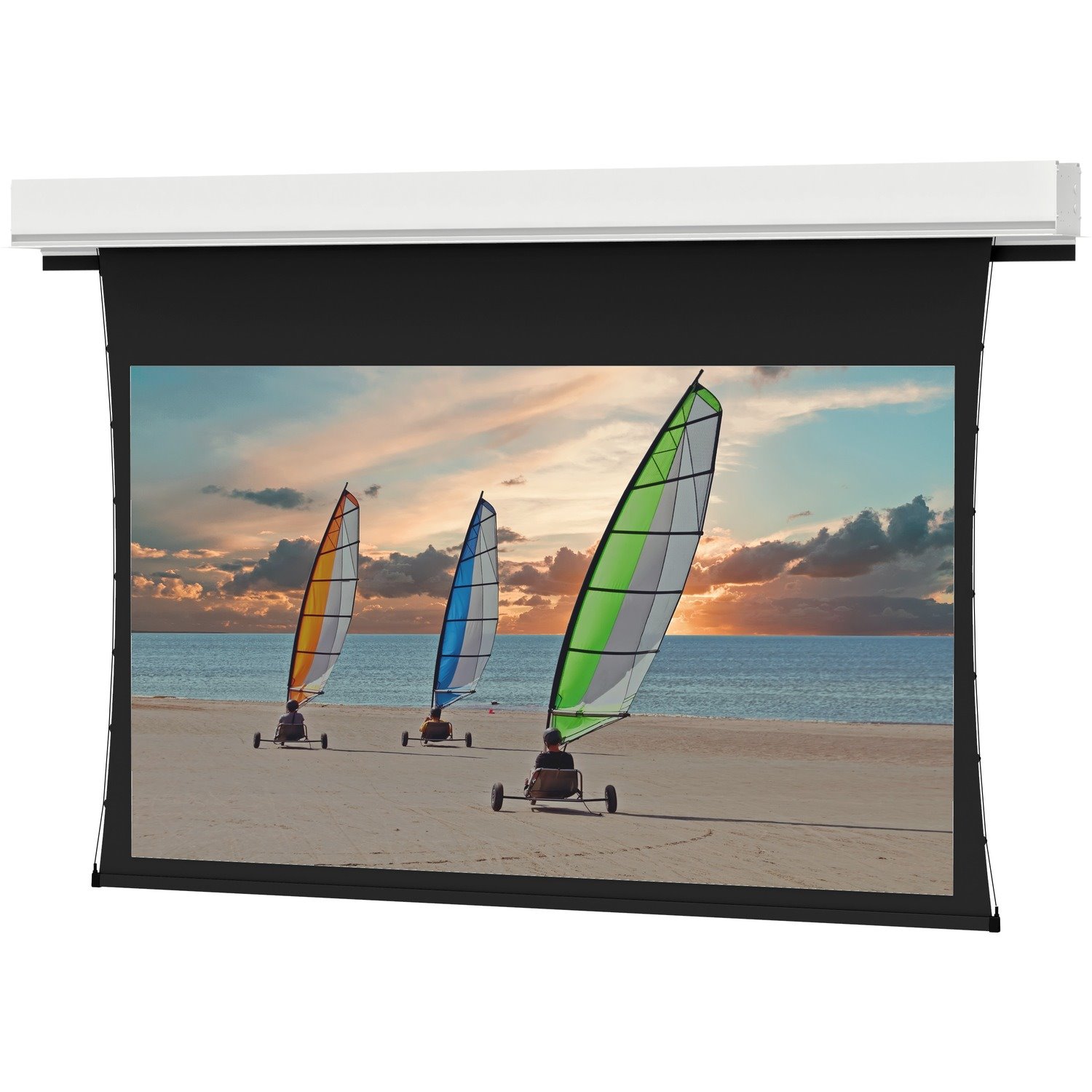 Da-Lite Tensioned Advantage Series Projection Screen - Ceiling-Recessed with Plenum-Rated Case and Trim - 133in Screen