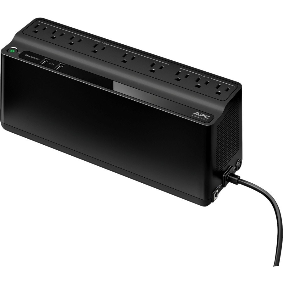 APC Back-UPS 850VA, 120V, 2 USB charging ports, 9 NEMA outlets (3 surge)