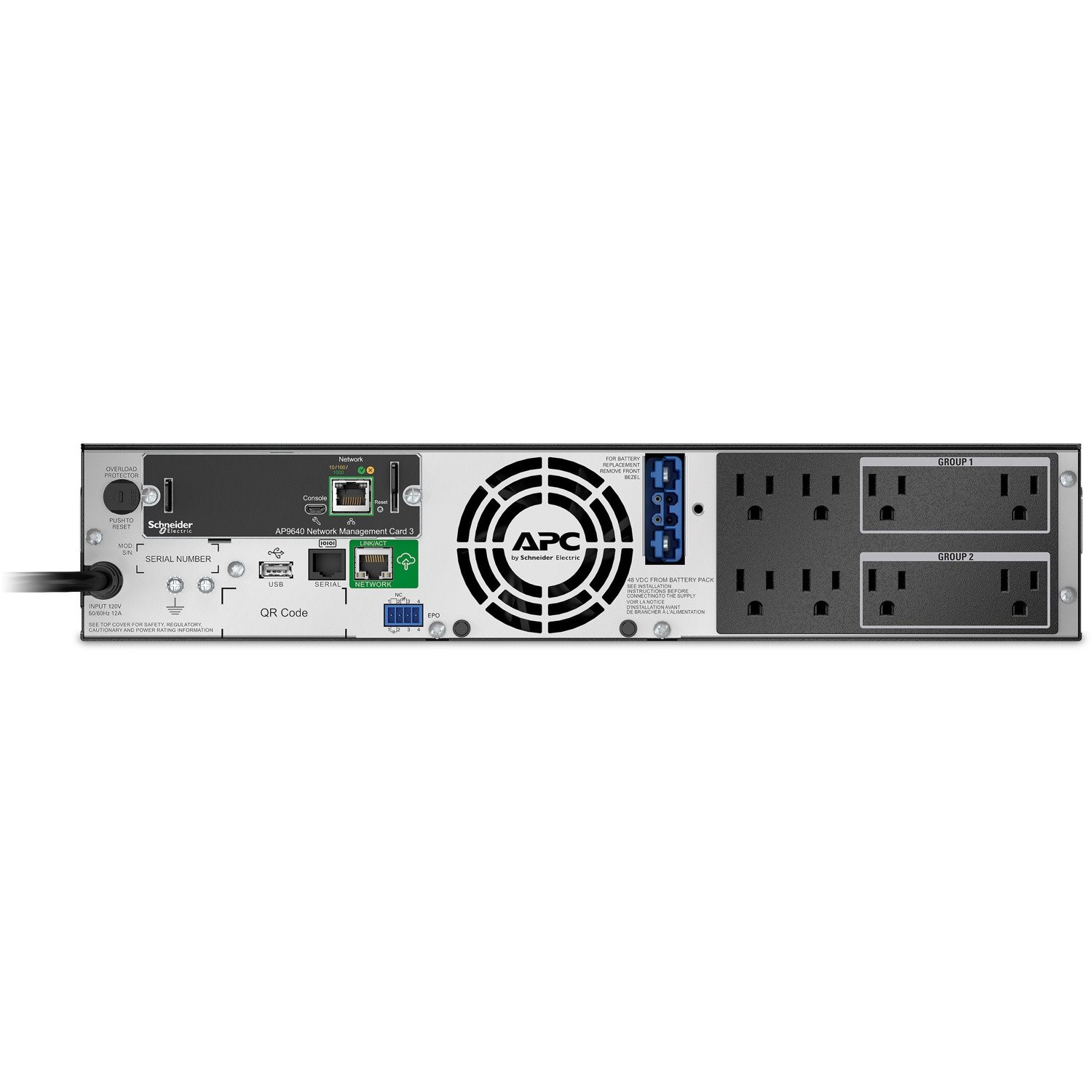 APC Smart-UPS X, Line Interactive, 1000VA, Rack/tower convertible 2U, 120V, 8x 5-15R NEMA, SmartConnect port+NMC, Extended runtime