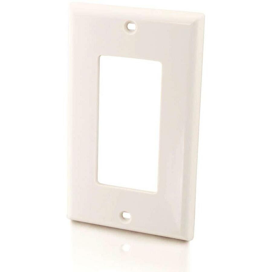 C2G Decorative Style Single Gang Wall Plate - White