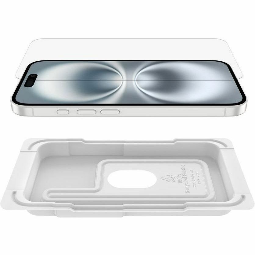 Belkin ScreenForce InvisiGlass 9H Glass Screen Protector for iPhone 15, Apple iPhone 16, Apple iPhone 14 Pro - Transparent - 1 Piece