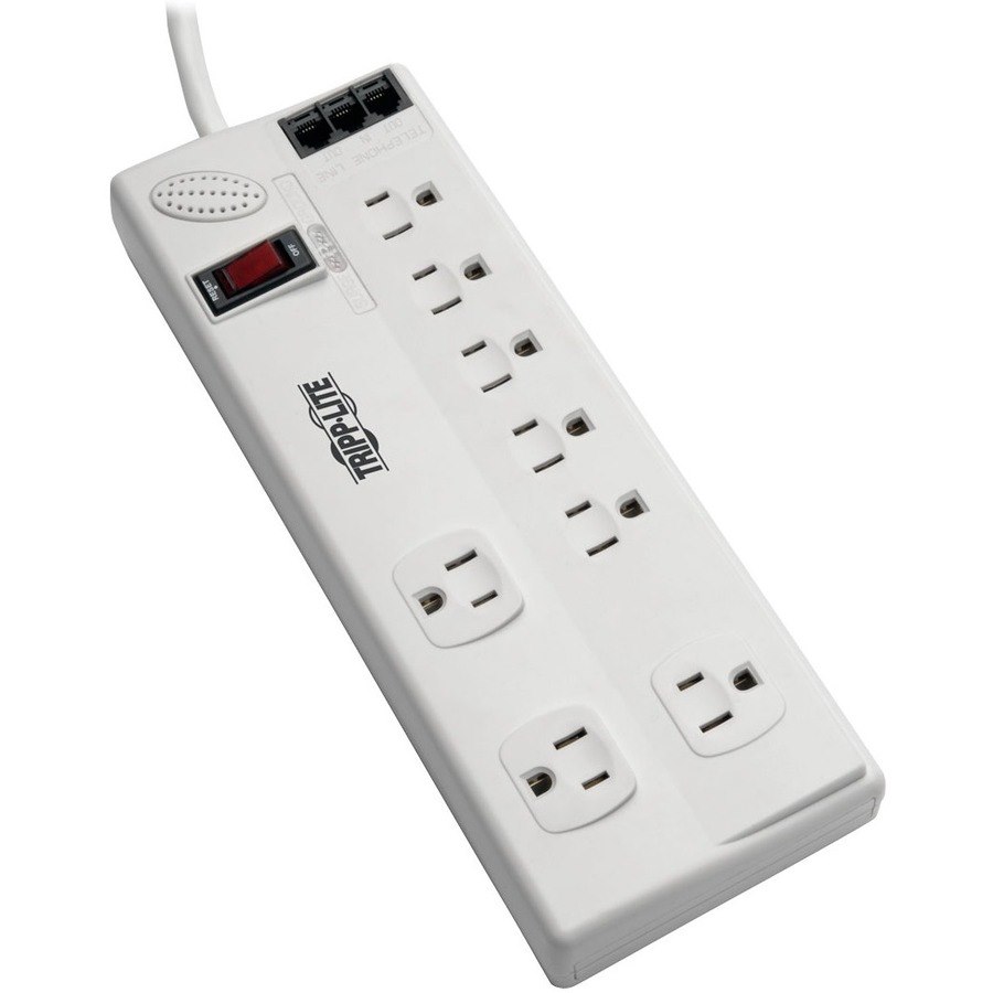 Eaton Tripp Lite Series Protect It! 8-Outlet Computer Surge Protector, 8 ft. (2.43 m) Cord, 3150 Joules, Tel/Modem/Fax Protection, TAA