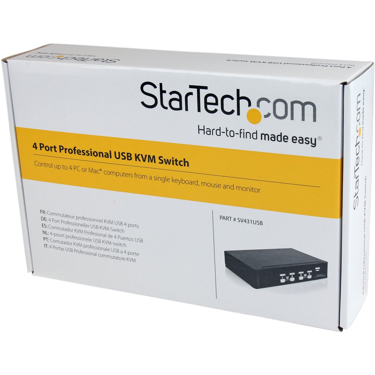 StarTech.com StarView SV431USB - KVM switch - USB - 4 ports - 1 local user - USB - 1U