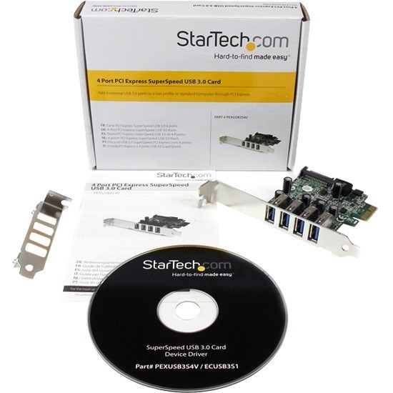 StarTech.com 4 Port PCI Express PCIe SuperSpeed USB 3.0 Controller Card Adapter with UASP - 5Gbps - SATA Power