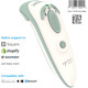 Socket Mobile DuraScan D755 Healthcare Handheld Barcode Scanner - Wireless Connectivity - Green, White