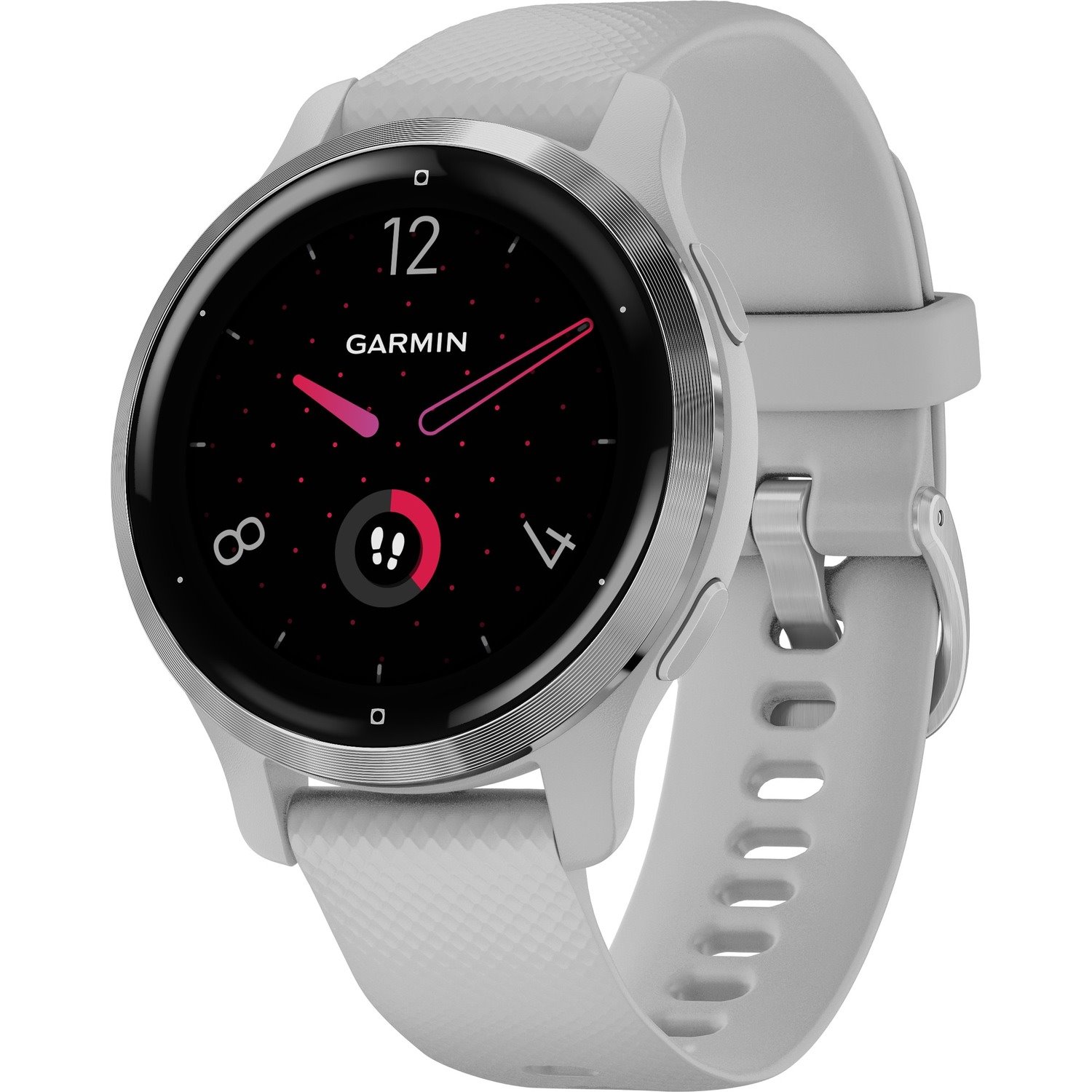 Garmin Venu 2S Smart Watch - 40.40 mm Case Height - 40.40 mm Case Width - Silver Body Color - Mist Grey Case Color - Stainless Steel Body Material - Fiber Reinforced Polymer Case Material - Silicone Band Material - Wireless LAN