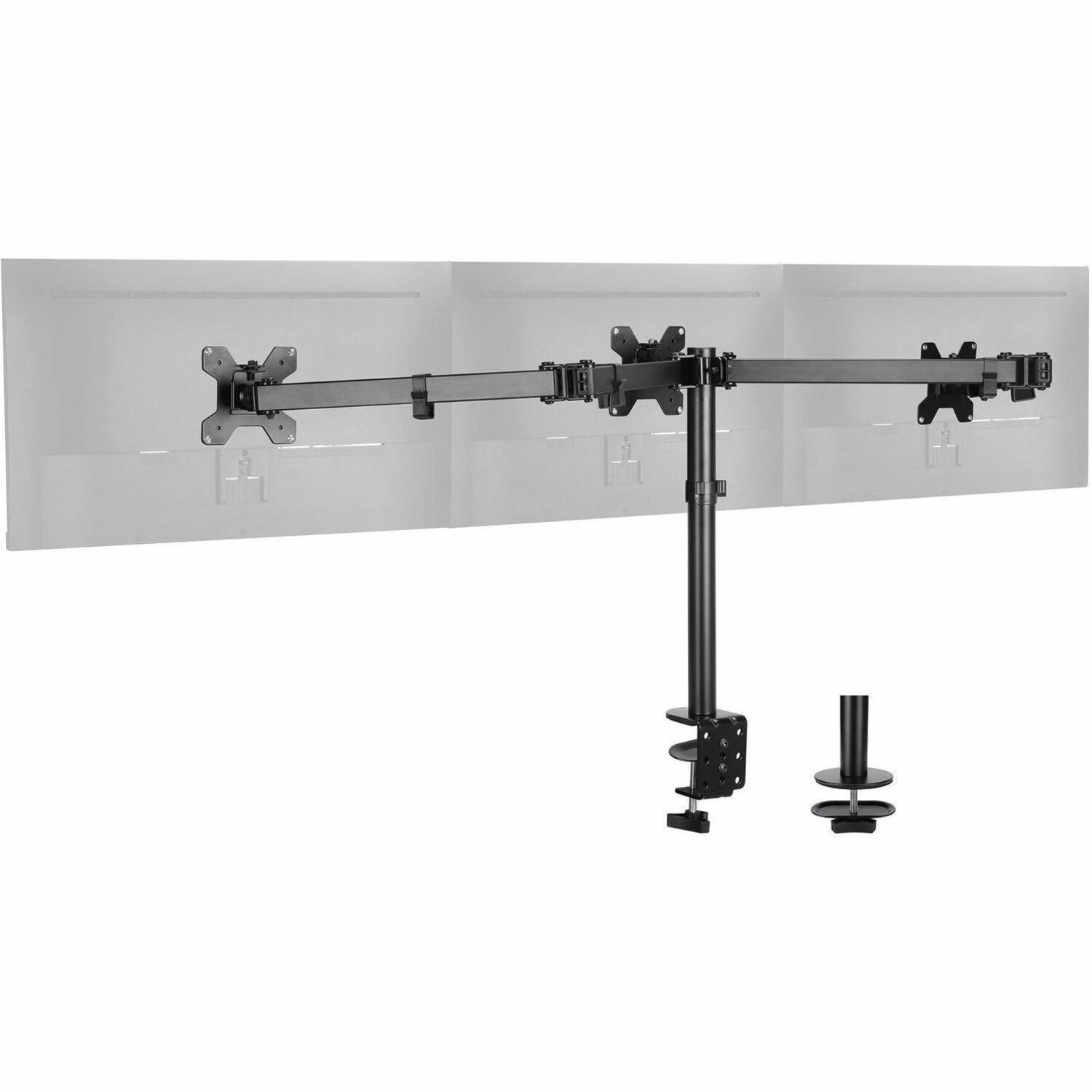 Triple 32" Articulating Monitor Arm Mount-Black, Up to 32" , Max Load 17.6 lbs each, VESA Plate 75x75mm,100x100mm