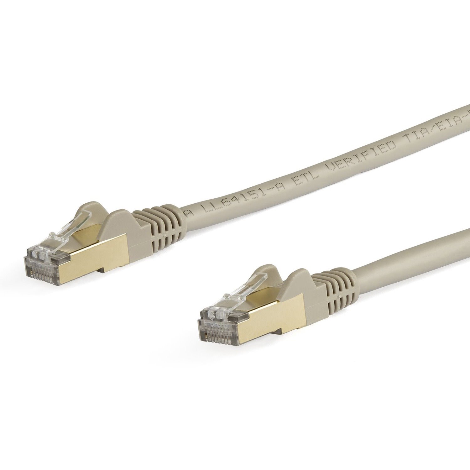 StarTech.com 5m CAT6a Ethernet Cable - 10 Gigabit Category 6a Shielded Snagless 100W PoE Patch Cord - 10GbE Grey UL Certified Wiring/TIA