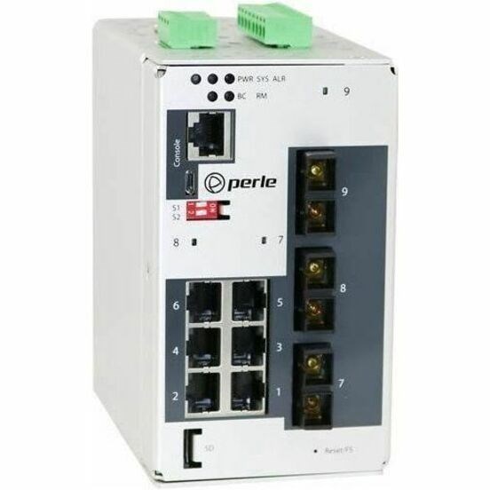 Perle IDS-509F IDS-509F3-C2SD40-SD80 9 Ports Manageable Ethernet Switch - Fast Ethernet, Gigabit Ethernet - 10/100/1000Base-T, 100Base-LX, 100Base-EX