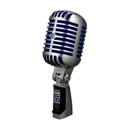 Shure Classic Super 55 Wired Dynamic Microphone - Silver, Blue