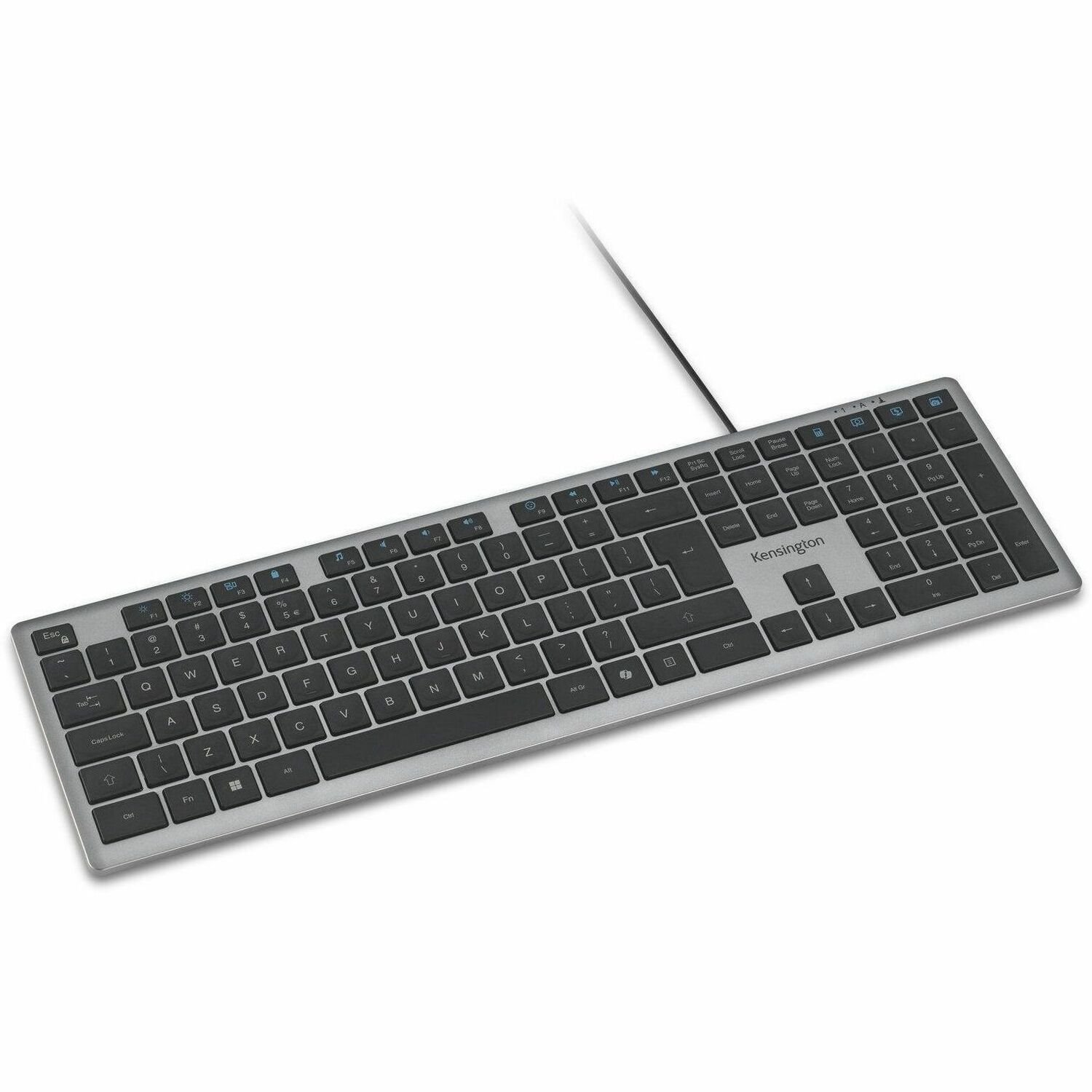 Kensington KB515 Toetsenbord - Full-size - Kabel Verbinding - USB type A, USB Type C Interface - Internationaal Engels - Grijs