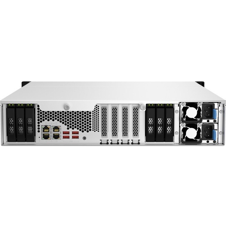 QNAP TS-h1887XU-RP-E2334-16G 18 x Total Bays SAN/NAS Storage System - 5 GB Flash Memory Capacity - Intel Xeon E-2334 Quad-core (4 Core) 3.40 GHz - 16 GB RAM - DDR4 SDRAM - 2U Rack-mountable