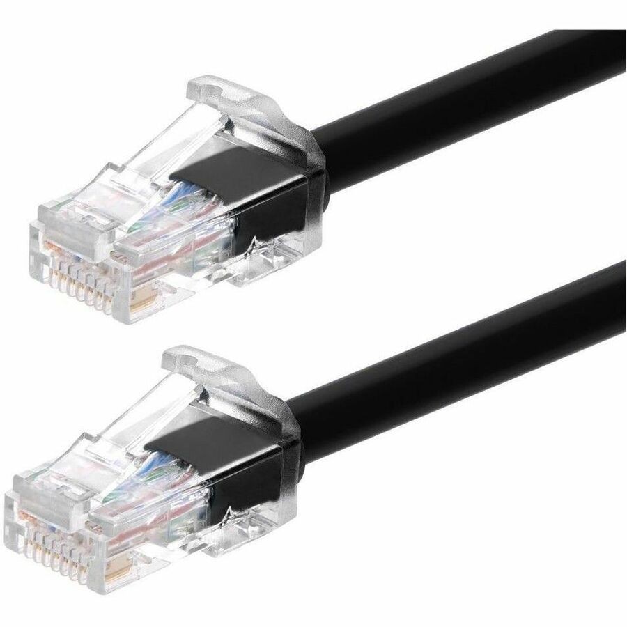 Monoprice Cat6a 2FT Black Component Level Patch Cable_ Utp_ 24Awg_ 500MHZ_ Pure