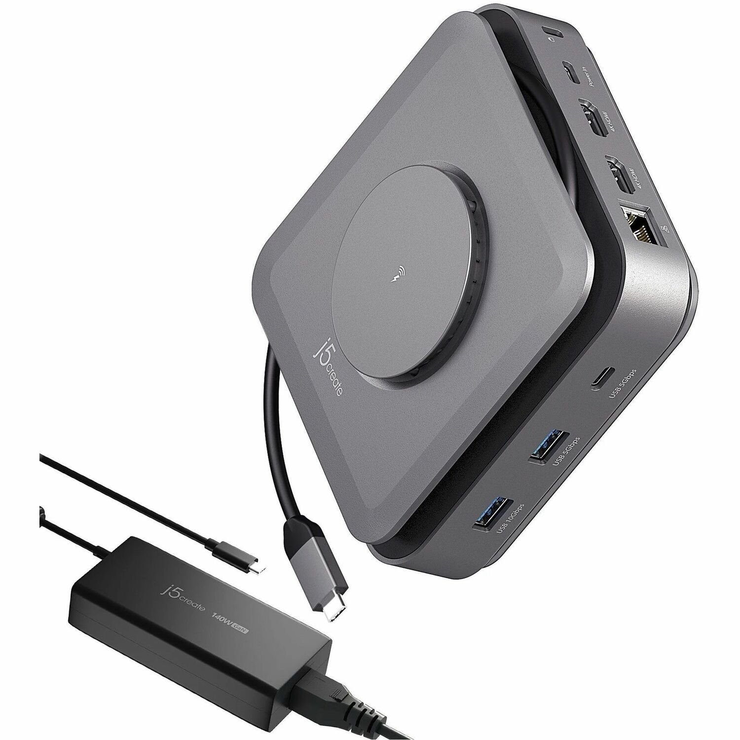 J5create Usb-C Dock Dual 4K Hdmi Gan Uk Plug 140W