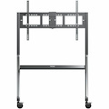 ViewSonic VB-STND-009 Slim Mobile TV Cart for 55 to 86 inch screens up to 265 lbs, VESA Pattern Compatible for 400x200 to 900x600mm, Storage Tray, and Lockable Wheels