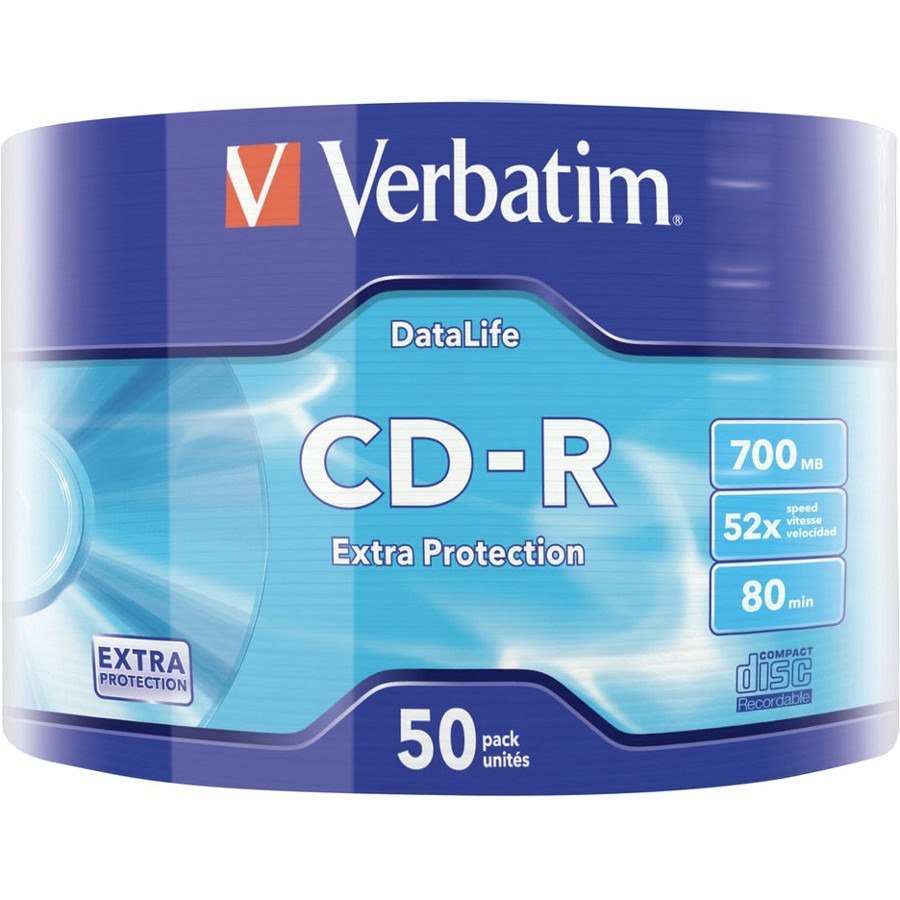 Verbatim CD Recordable Media - CD-R - 52x - 700 MB - 50