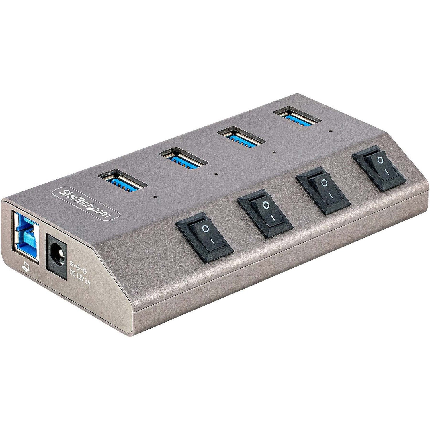 StarTech.com 4-Port Self-Powered USB-C Hub with Individual On/Off Switch, Desktop/Laptop USB-C to USB-A Hub, USB Type C Hub w/Power Supply