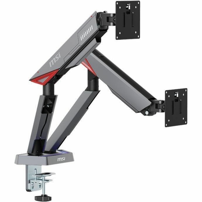 MSI Mounting Arm for Monitor, Curved Screen Display, Flat Panel Display - Matte Black, Painted Gray