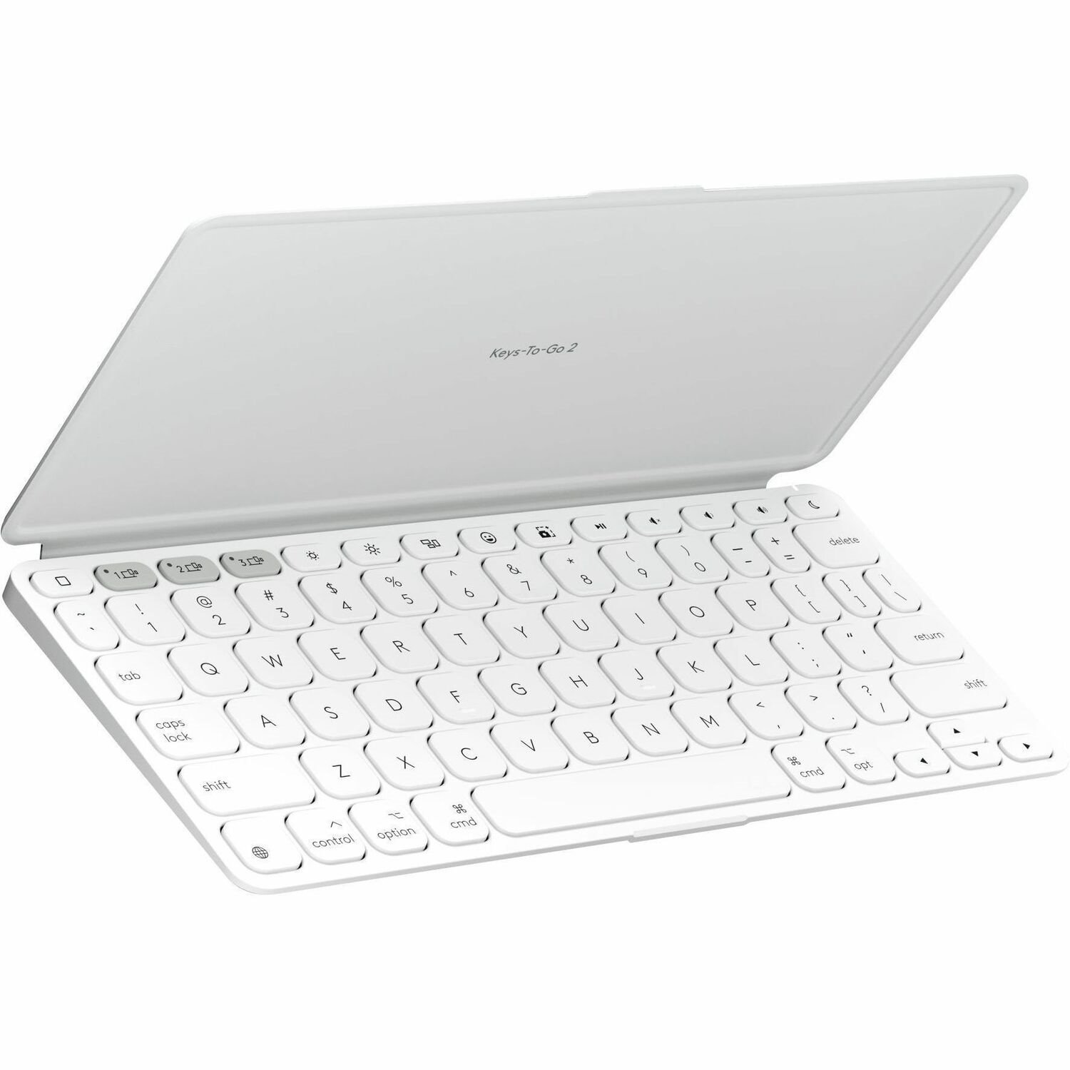 Logitech Keys-To-Go 2 Portable Wireless iPad Keyboard With Built-in Cover, Slim and Compact Wireless Keyboard for iPad, iPhone, Mac, and Apple TV, Easily Switch Between Devices (Pale Grey)