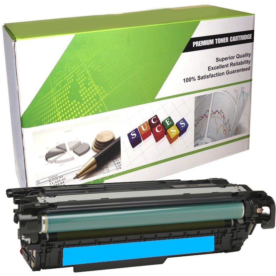 eReplacements Remanufactured Toner Cartridge - Alternative for HP 654A (CF331A) - Cyan